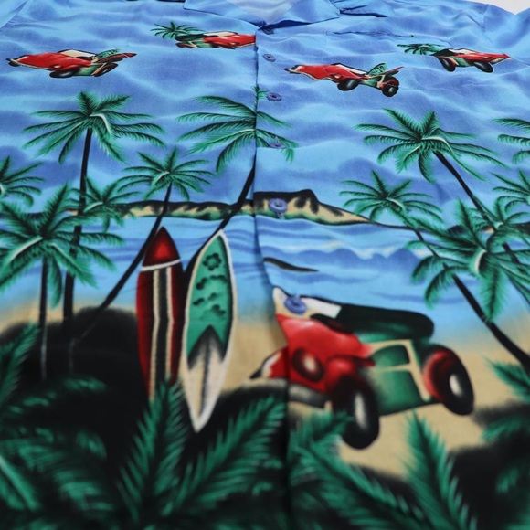 Pacific Co. Summer Casual Hawaiian Men’s XL Volkswagen Bug Button Up Shirt - Picture 2 of 10